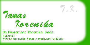 tamas korenika business card