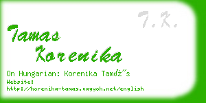 tamas korenika business card